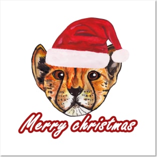 Christmas cheetah Posters and Art